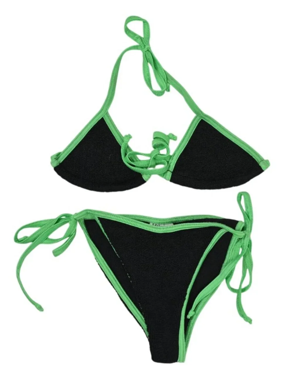 Hunza G Carmen Seersucker Bikini Set in Black